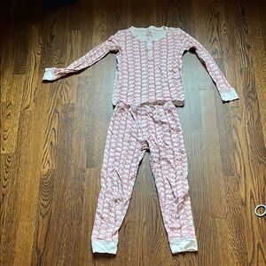 Girls Pink Elephant Print Long Sleeve Pajama Set